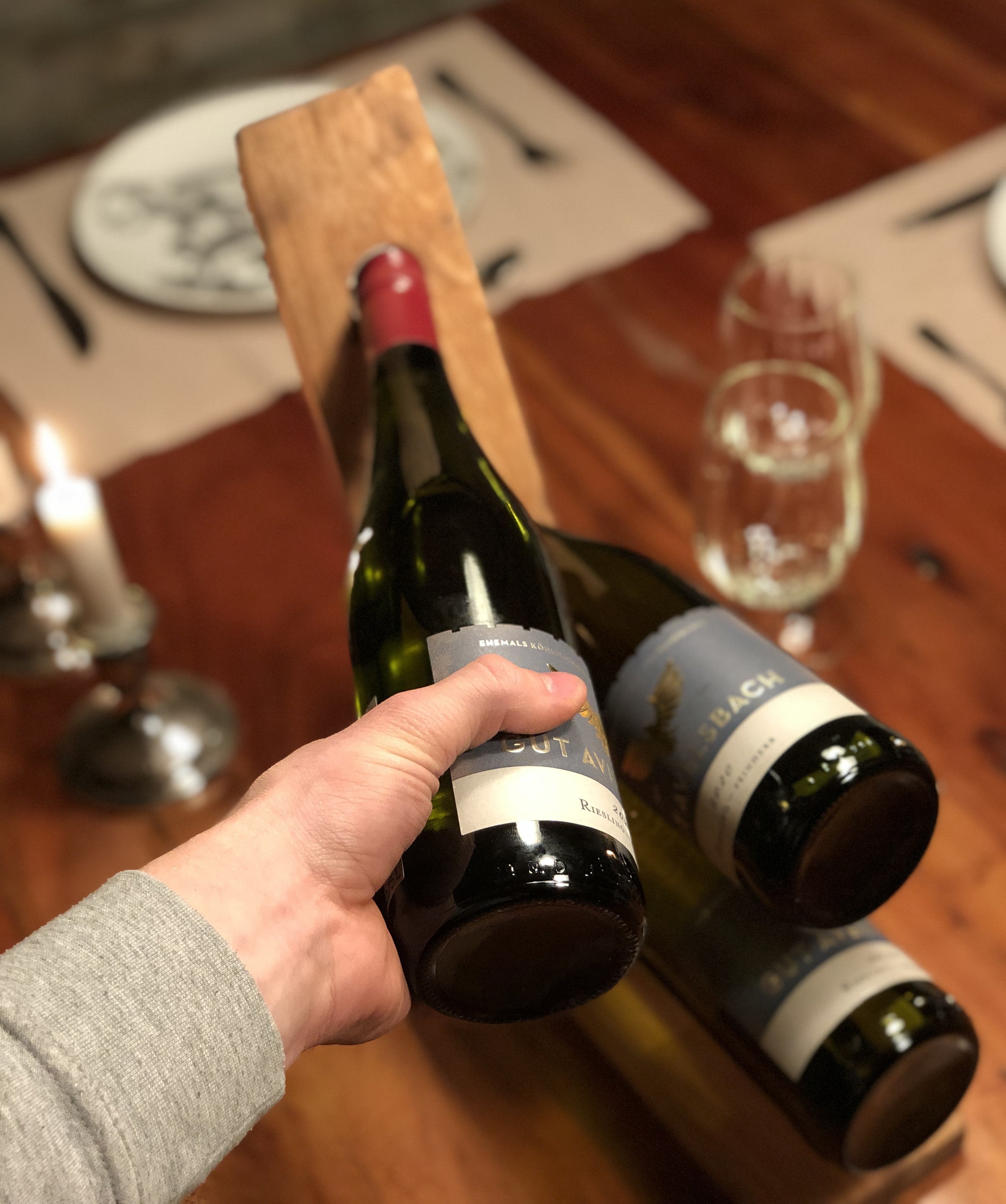 Weinflaschenhalter aus Weinfassdaube