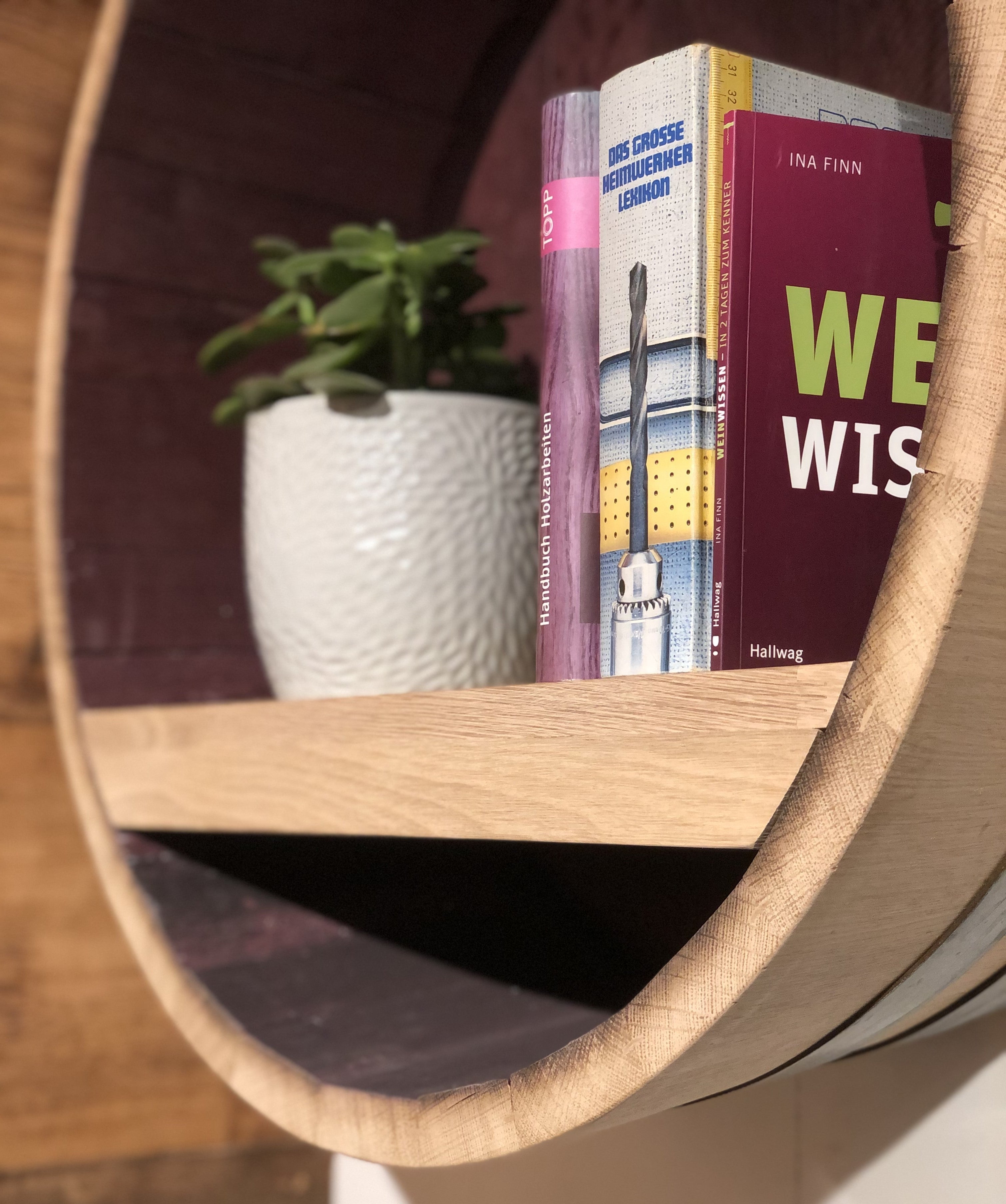 Weinfass Wandregal mit Zwischenboden