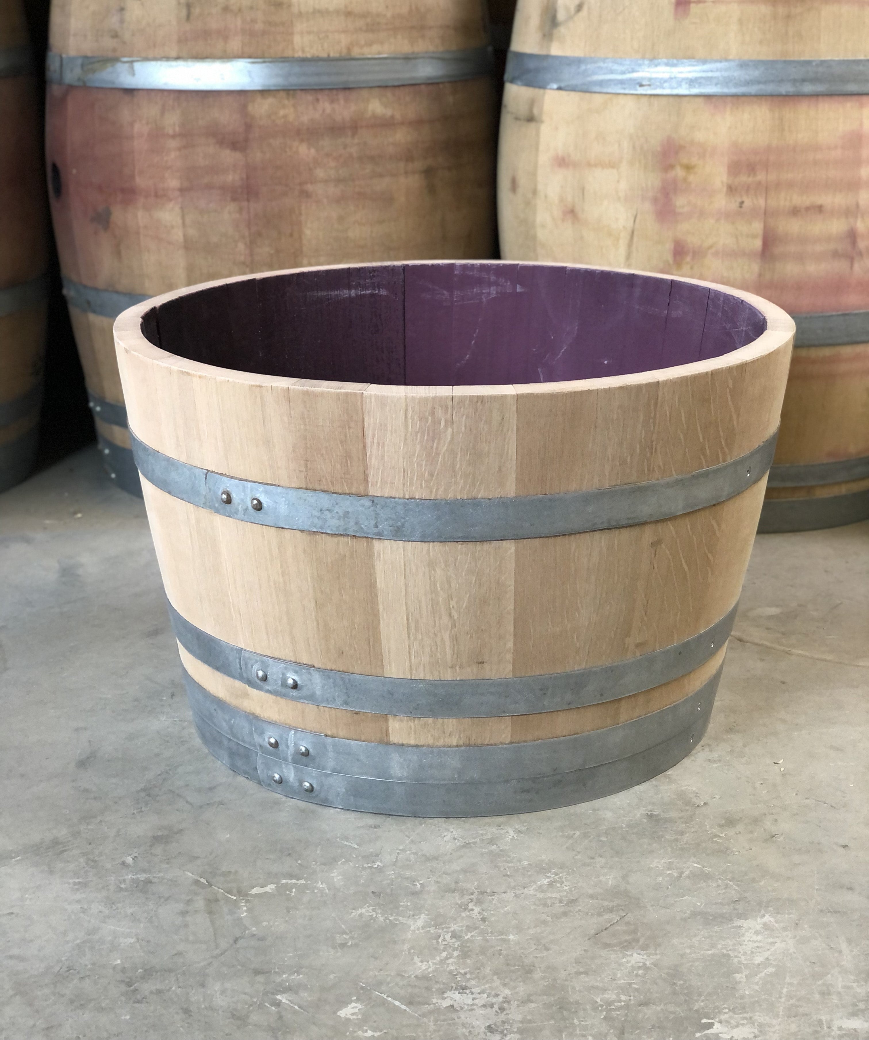 Miniteich aus 1/2 gebrauchtem 225l-Weinfass (100l)