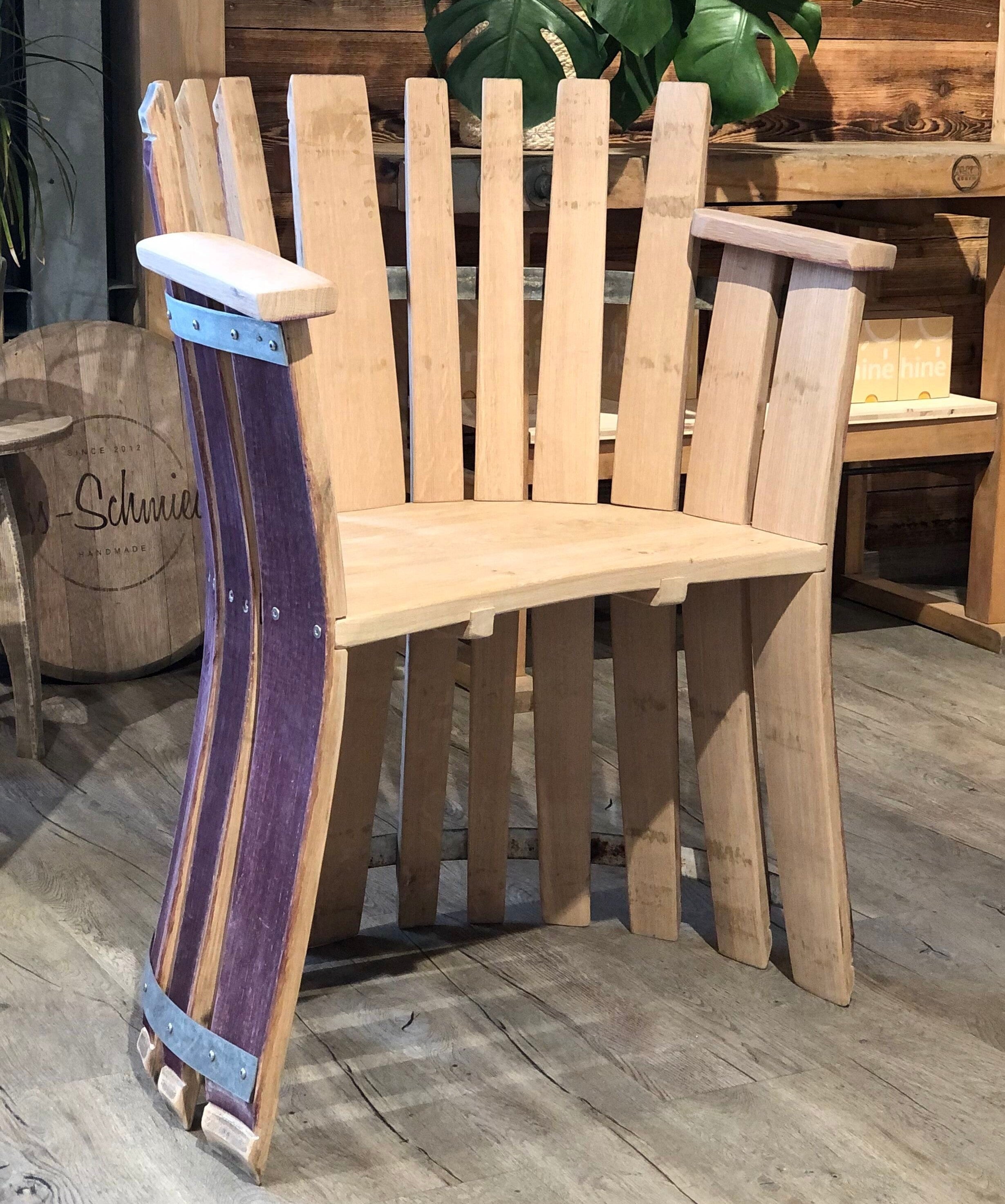 Weinfass Stuhl aus Fassdauben