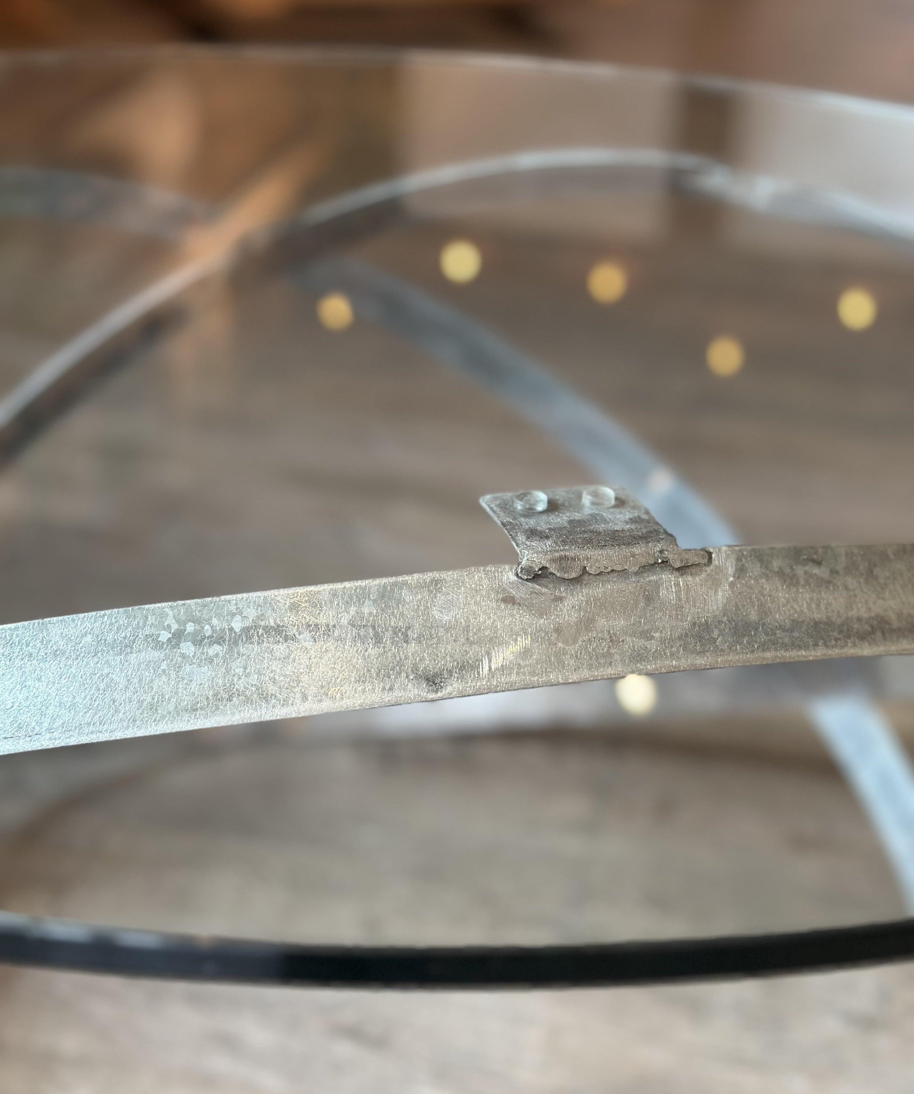 Weinfass Couchtisch Industrial-Design mit Glasplatte