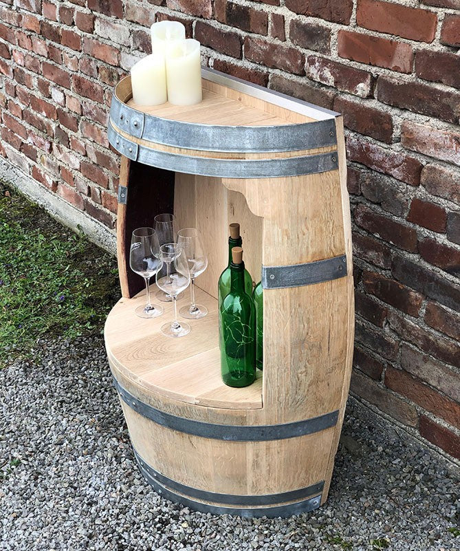 Weinfass Regal mit Rückwand und Einlegeboden