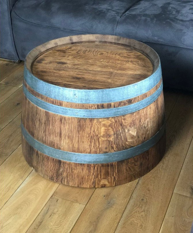 Weinfass Couchtisch rustikal - halbes Weinfass