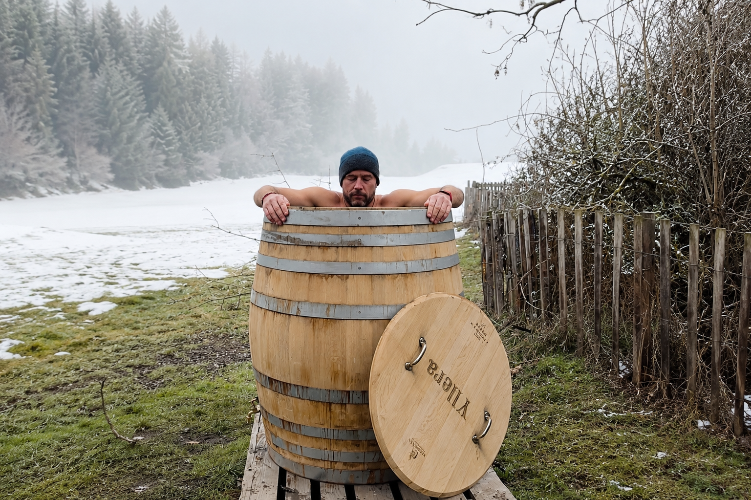 500 Liter Weinfass zum Eisbaden