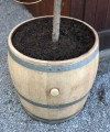 Pflanzkübel aus 3/4 gebrauchtem Weinfass natur