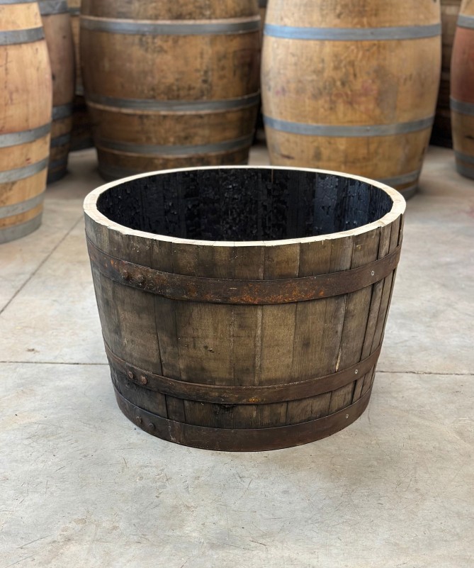 Pflanzkübel aus 1/2 gebrauchtem 190l-Whiskyfass (95l)