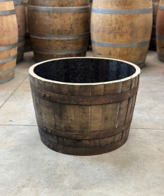 Pflanzkübel aus 1/2 gebrauchtem 190l-Whiskyfass (95l)