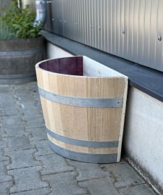 Halbierter Pflanzkübelabschnitt natur