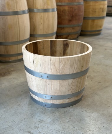 Pflanzkübel aus 1/2 100l-Kastanienfass (50l)