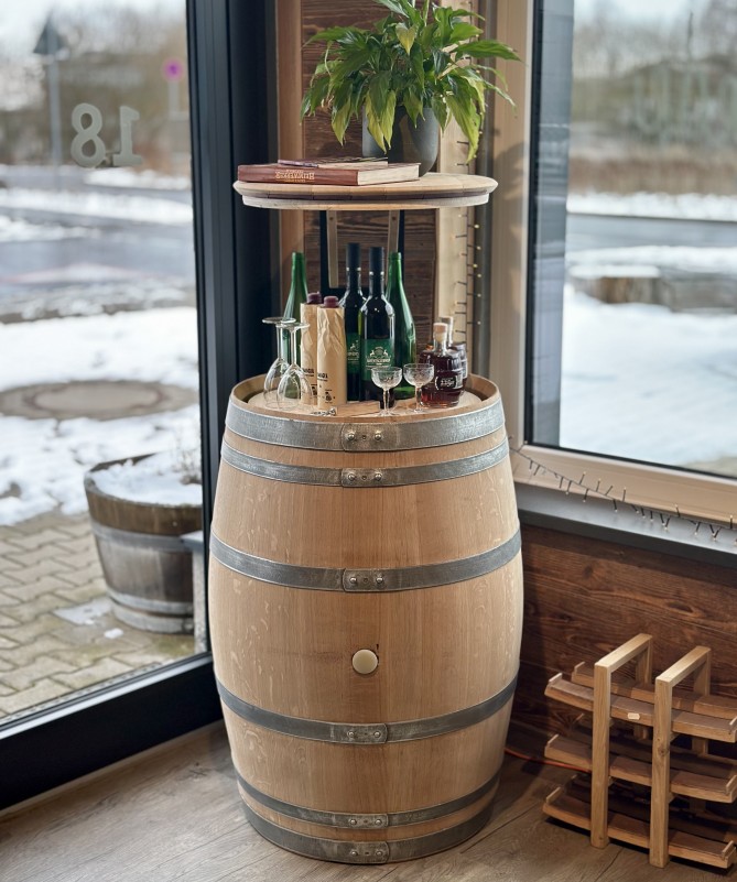 Weinfass Hausbar "Royal" mit ausfahrbarem Hubboden