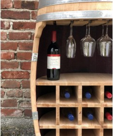 Weinfass Bar mit Flaschenhalter und Einlegeboden