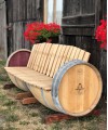 Weinfass 3-Sitzerbank aus Eichenholz