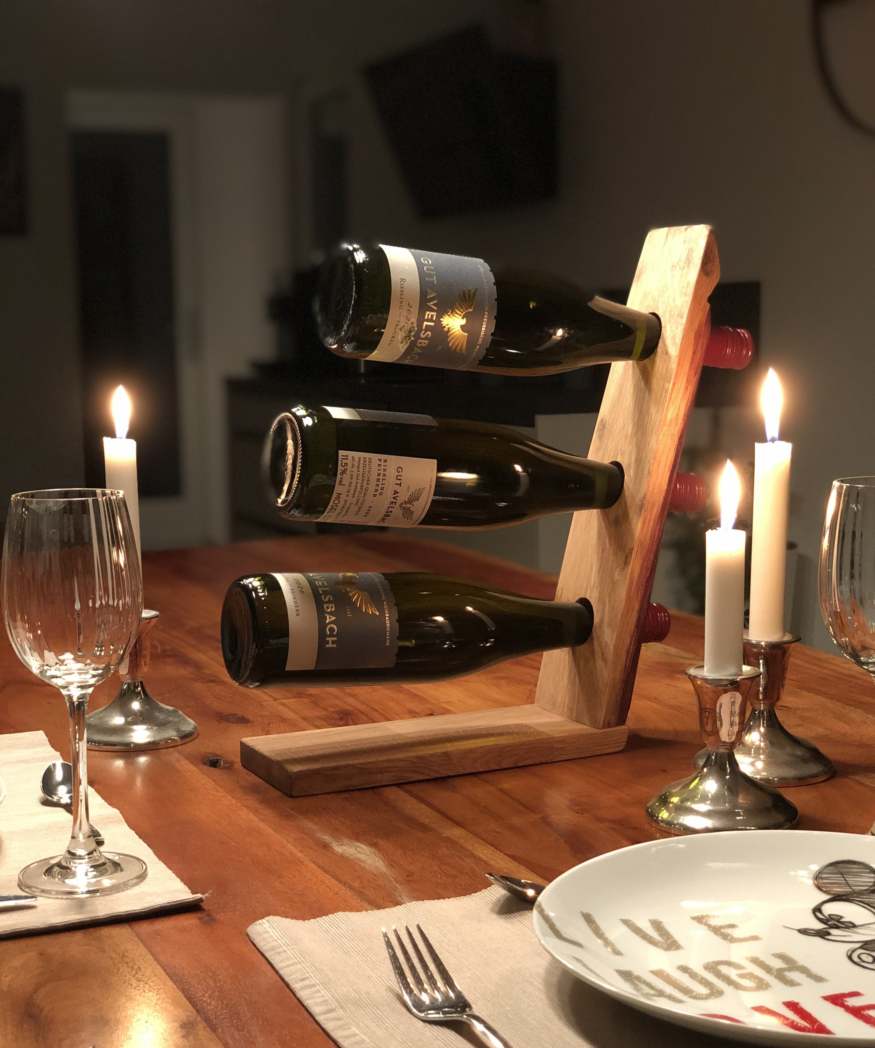 Weinflaschenhalter aus Weinfassdaube