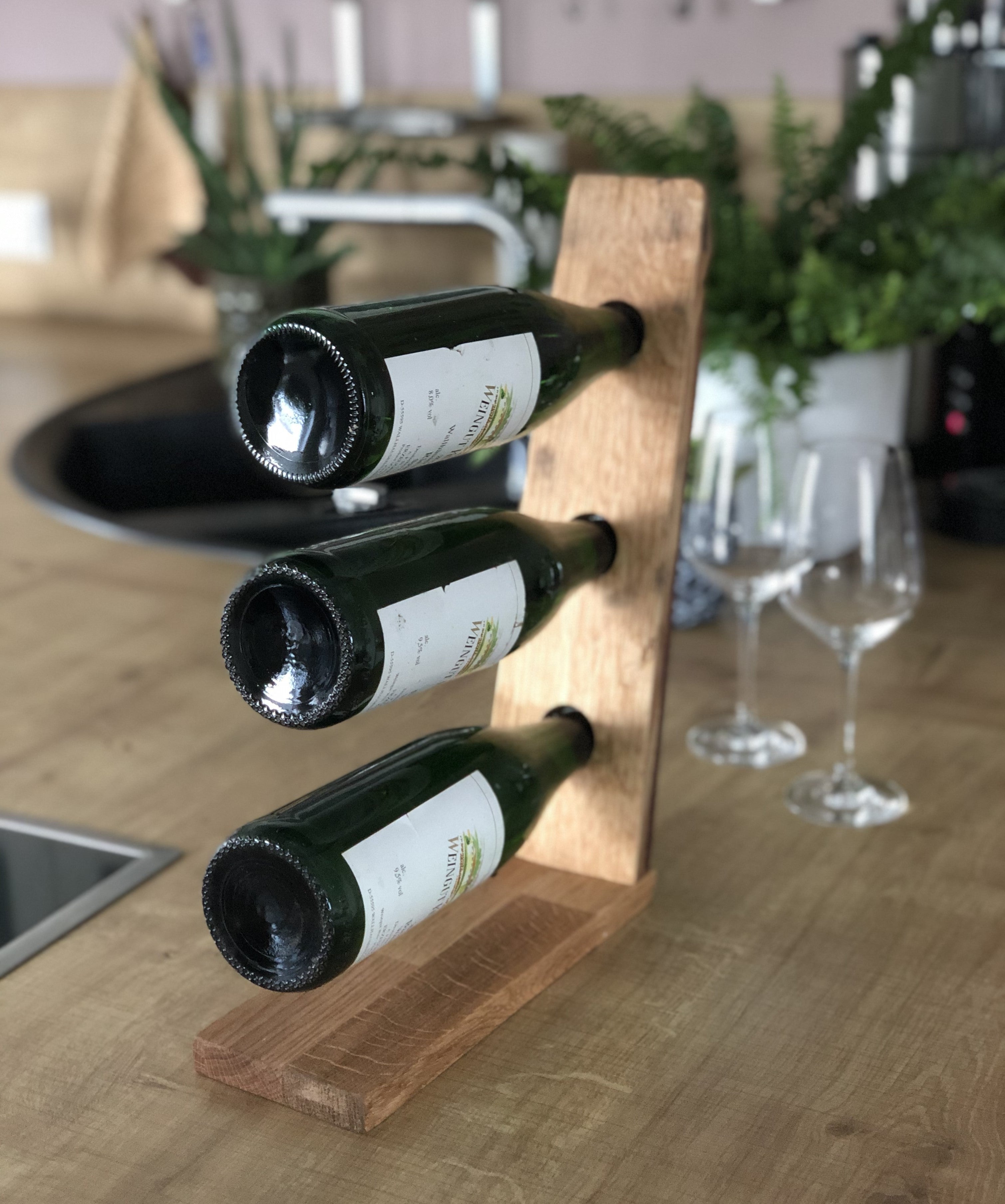 Weinflaschenhalter aus Weinfassdaube