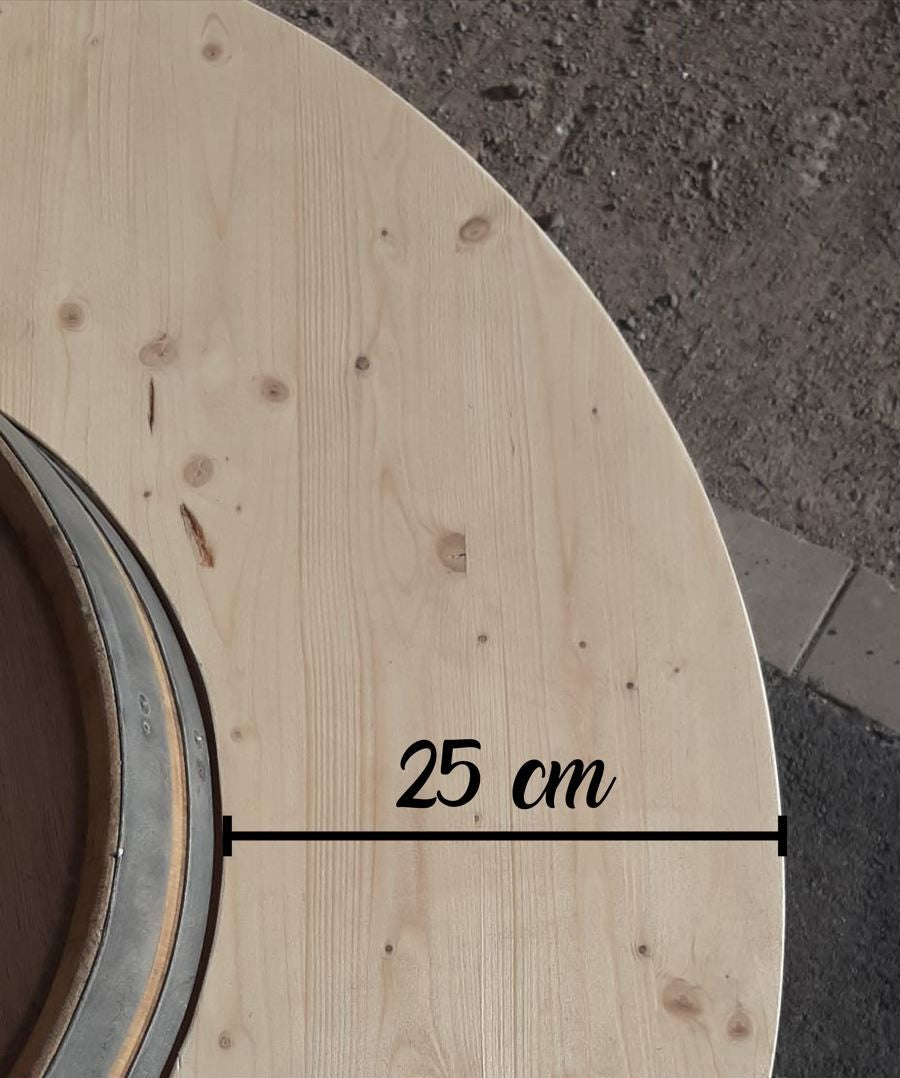 Weinfass "Eiswürfel"-Stehtisch mit Flaschenöffner