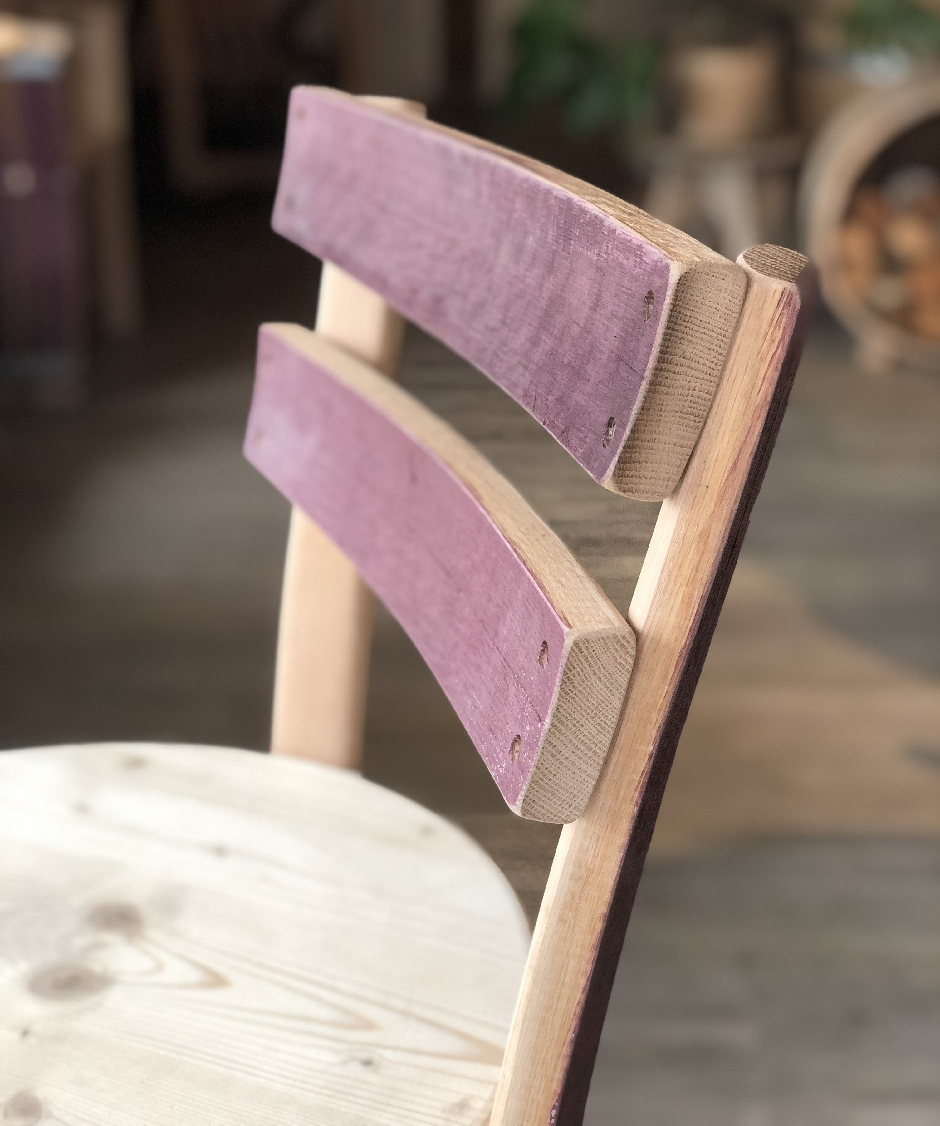 Barhocker aus Weinfassdauben "konvex"
