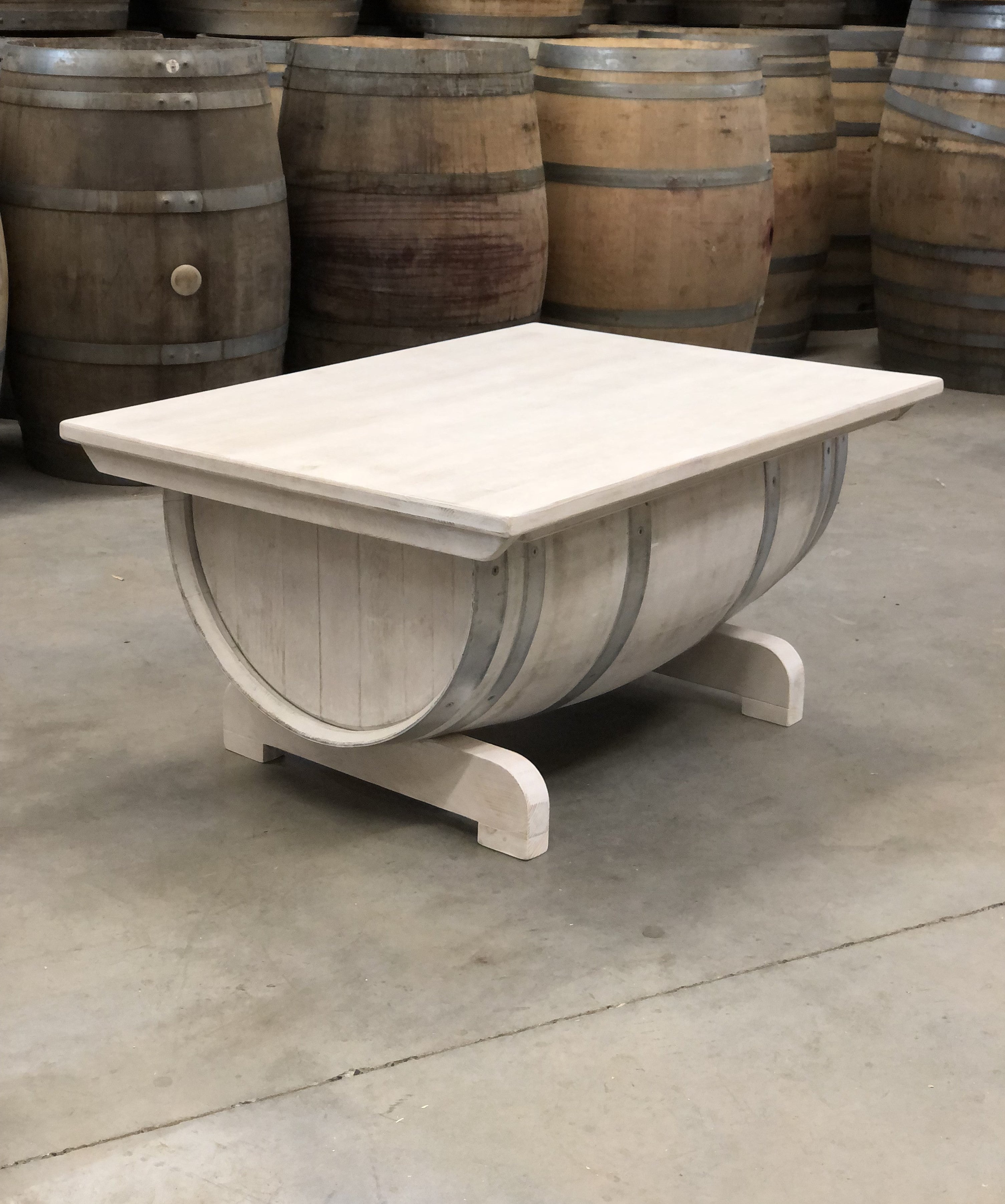 Weinfasstruhe Couchtisch aufklappbar