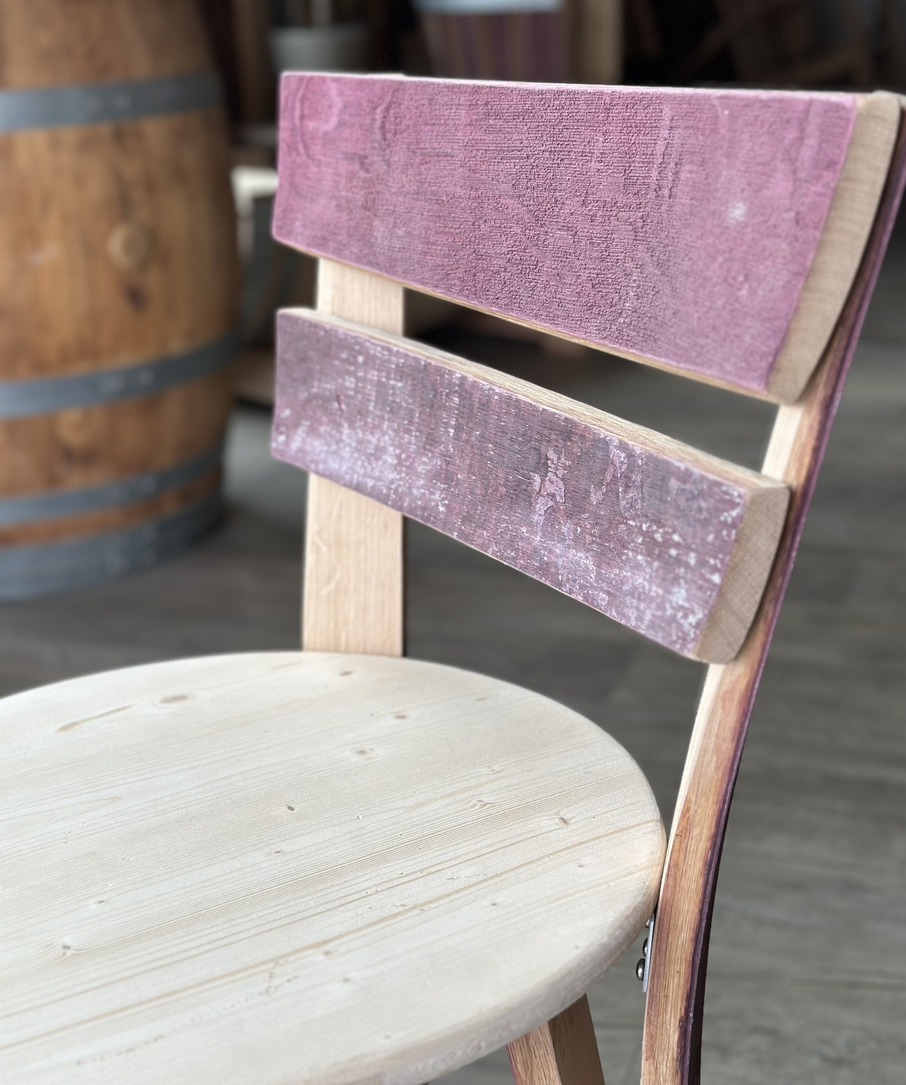 Hocker aus Weinfassdauben