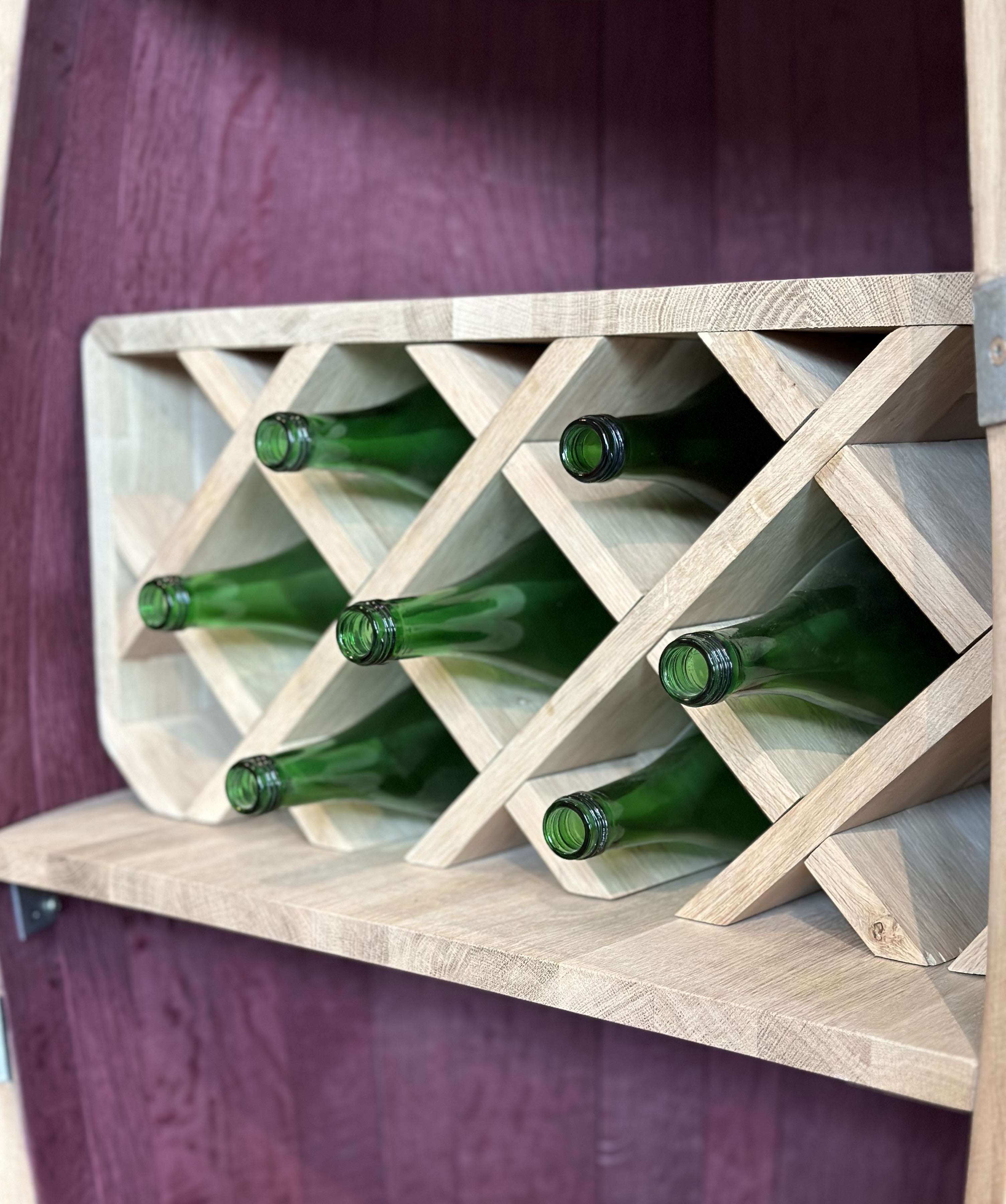 Weinfass Regalschrank mit Glas- und Flaschenhalter