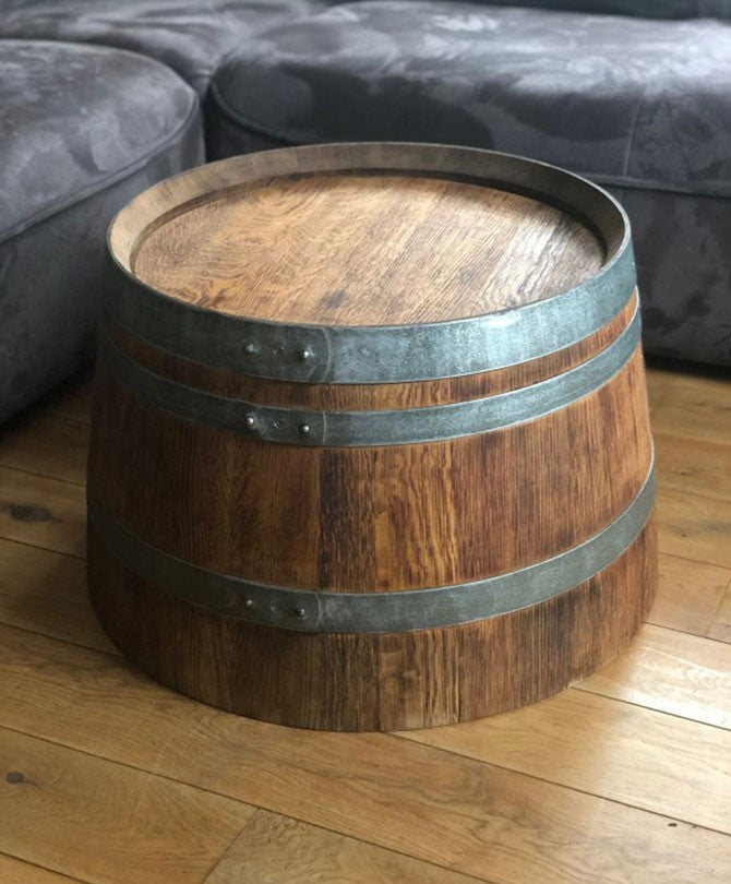 Weinfass Couchtisch rustikal - halbes Weinfass