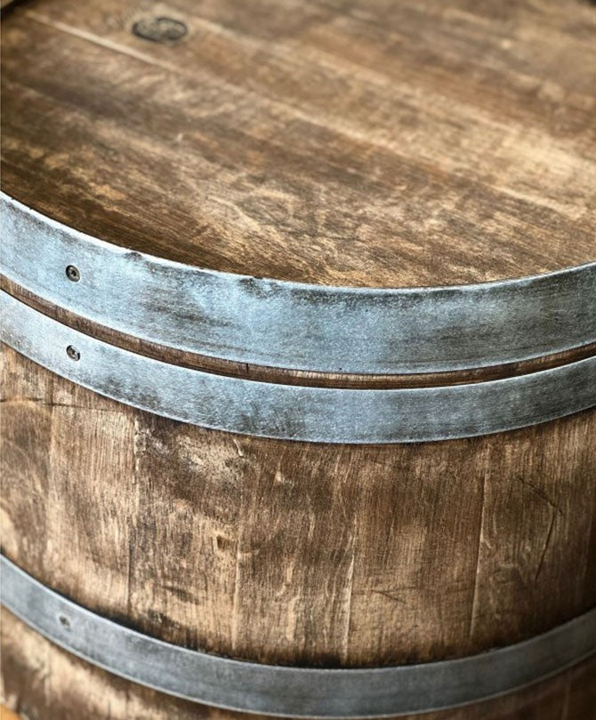 Weinfass Couchtisch Whiskyfass-Optik - halbes Weinfass