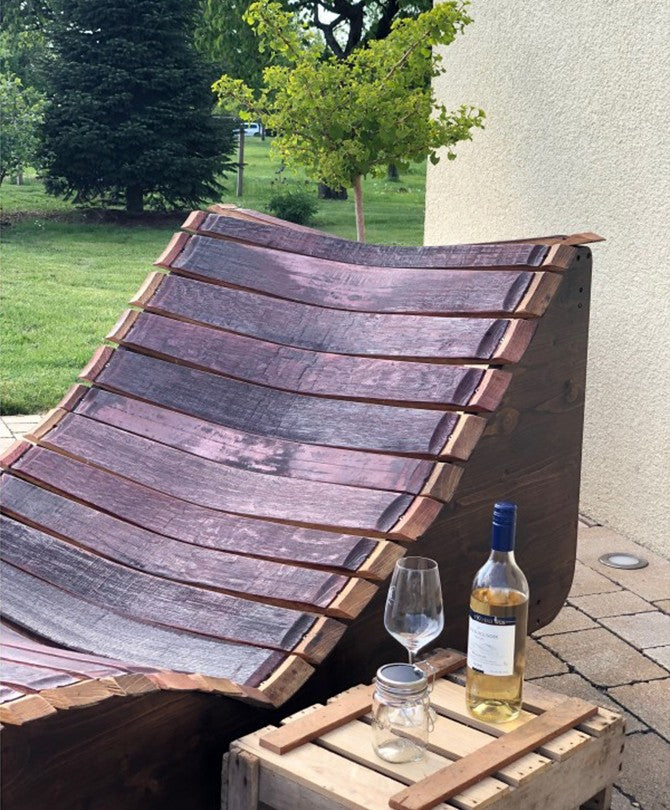 Weinfass Gartenliege aus Fassdauben